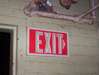 radioactive exit sign