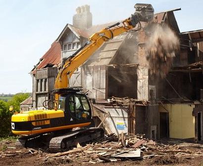 Demoliton after asbestos removal